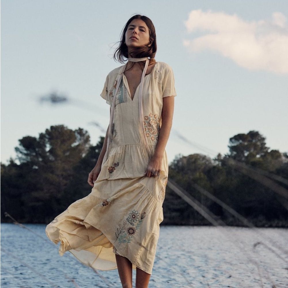 Zara Limited Edition Voluminous Embroidered Dress New - Picture 6 of 10